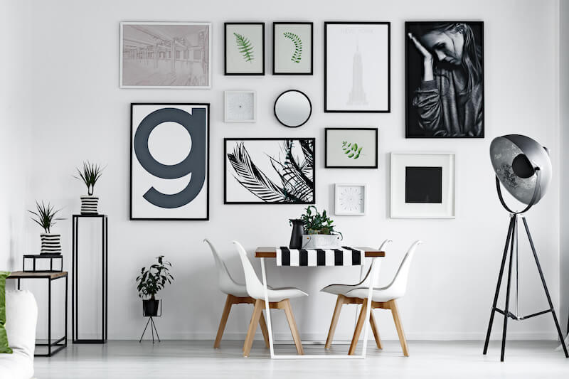 Wall Art Gallery with Various Sizes of Frames