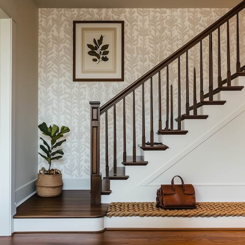 Using Wallpaper to Decorate Stairway