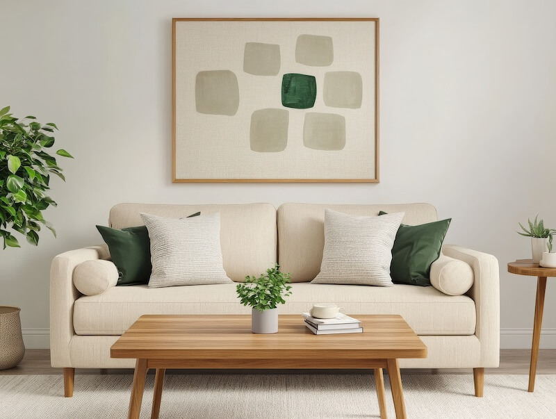 Example of Accented Neutral Color Scheme Living Room