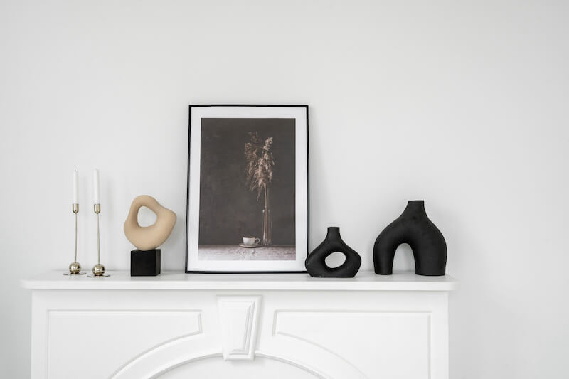 Lean Art On a Mantelpiece