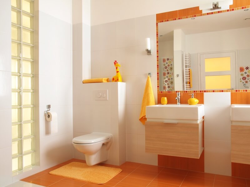 Bold Orange Bathroom