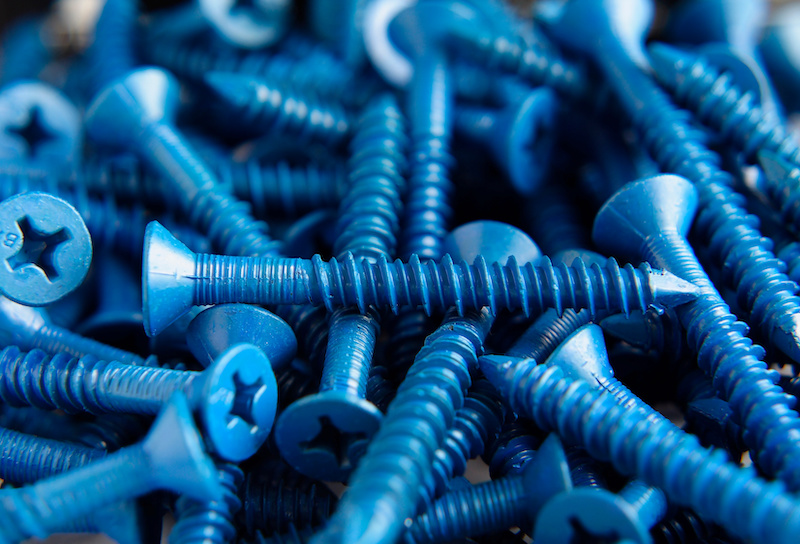 Pile of Blue Concrete Screws