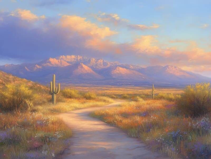 Peaceful Desert Landscape Art