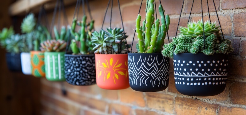 Hanging Succulents on Patio