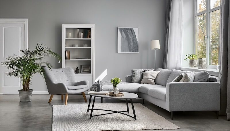 Minimalist Grey Living Room