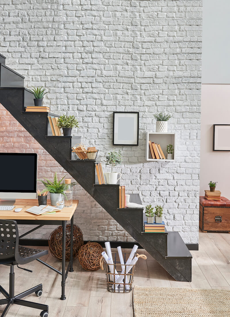 Plants on Staircase as Decor