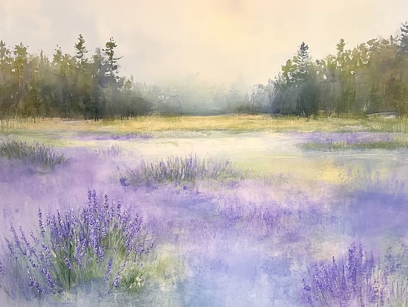 Purple Pastoral Scene