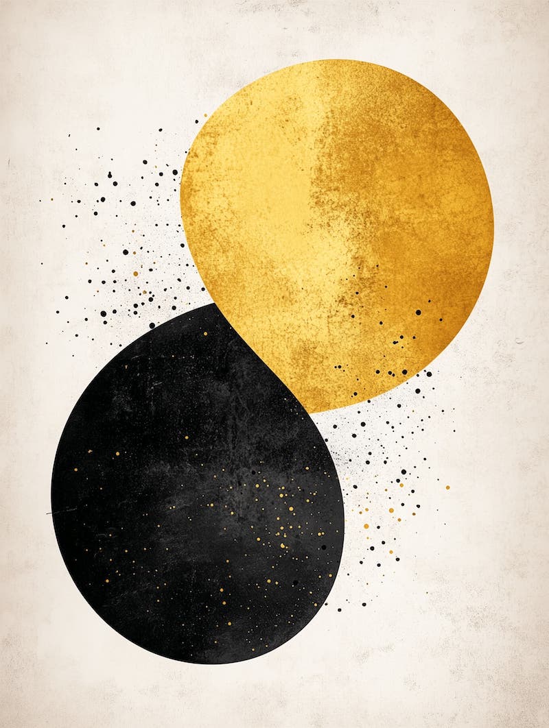 Art Showing Black and Gold Color Palette