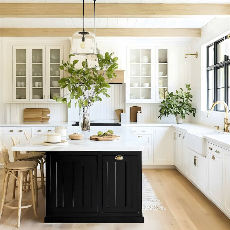 Black Kitchen Island