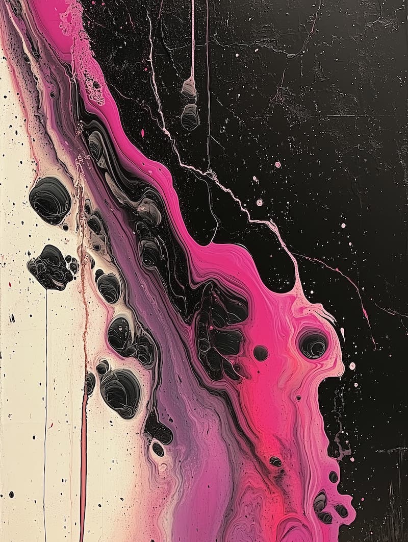 Art Showing Black and Magenta Color Palette