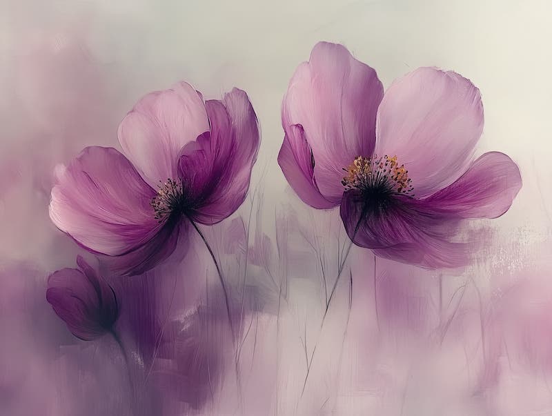 Flowers in Dark, Warm Purple